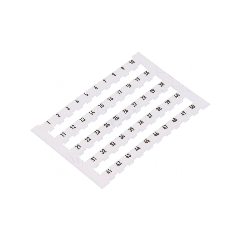 Marcaj albă conectori 6,2mm lățime 1-50 | Electronic-mag.ro | Componente Electronice