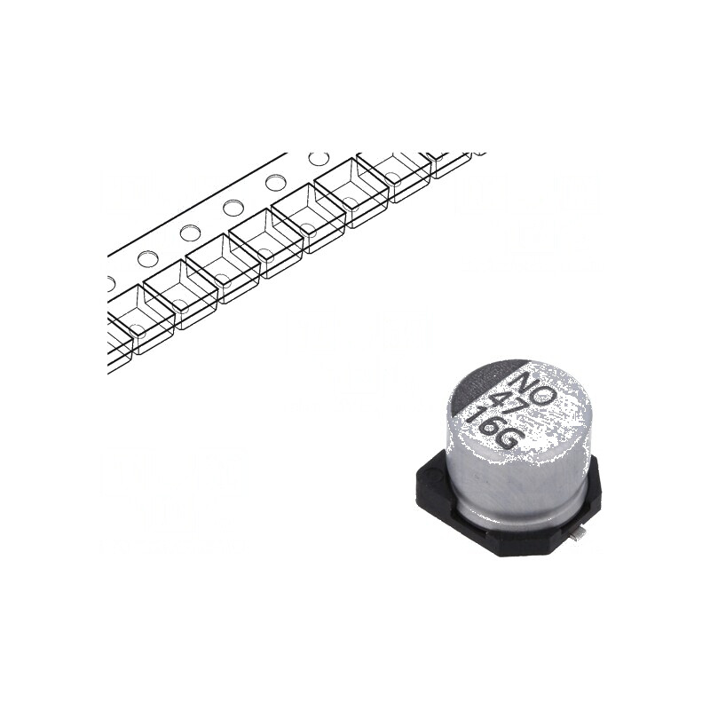 Condensator electrolitic SMD 47uF 16V 2000h -55÷105°C ±20% | Electronic-mag.ro | Componente Electronice