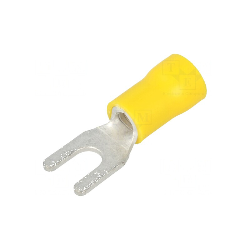 Furcă M4 Ø 4,3mm 4÷6mm2 crimpat pe cablu izolată | Electronic-mag.ro | Componente Electronice