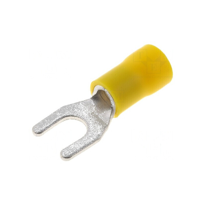 Vârf furcă M5 Ø 5,3mm pentru cablu 4÷6mm2 izolată | Electronic-mag.ro | Componente Electronice