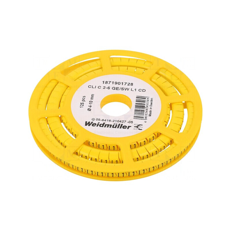 Markere Marcaj L1 4÷10mm PVC Galben -30÷80°C prin Orificiu | Electronic-mag.ro | Componente Electronice Markere Marcaj L1 4÷10mm PVC Galben -30÷80°C prin Orificiu | Electronic-mag.ro | Componente Electronice