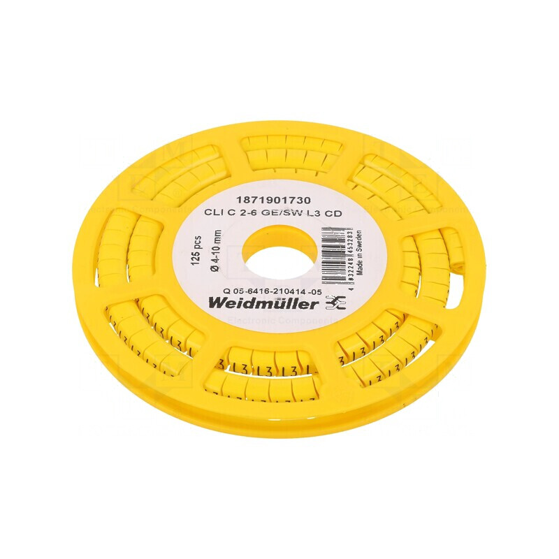 Marker de Marcaj L3 4-10mm PVC Galben 30-80°C prin Orificiu | Electronic-mag.ro | Componente Electronice