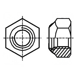 Piuliță hexagonală M10 din oțel cu acoperire zincată, 17mm, BN 41161 | Electronic-mag.ro | Componente Electronice