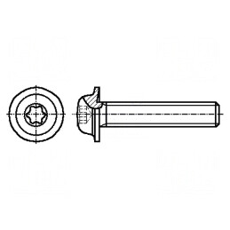 Şurub cu flanşă M4x20 Torx® TX20 oţel zincat | Electronic-mag.ro | Componente Electronice