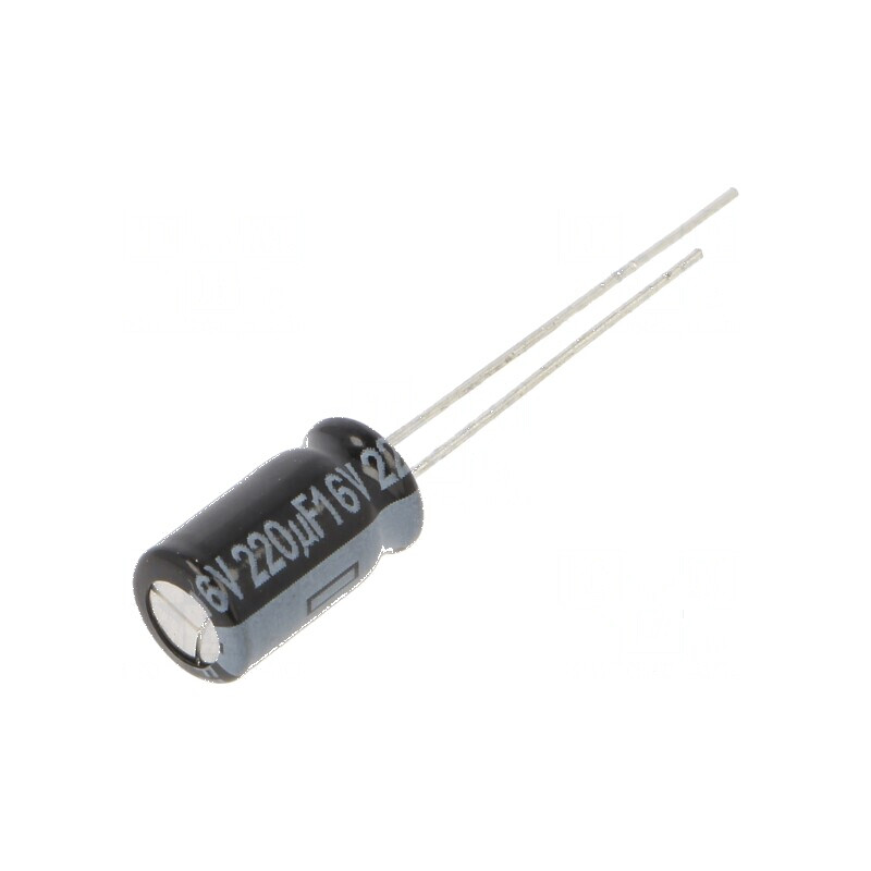 Condensator electrolitic low ESR THT 220uF 16V 6,3x11,2mm | Electronic-mag.ro | Componente Electronice
