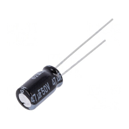Condensator electrolitic low ESR THT 47uF 50VDC Ø6,3x11,2mm | Electronic-mag.ro | Componente Electronice