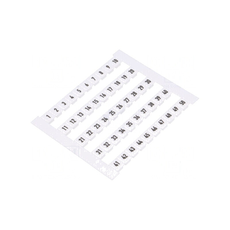 Marcaj albă 5mm 1-50 orizontale | Electronic-mag.ro | Componente Electronice