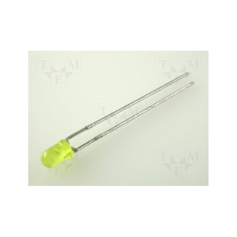 LED 3mm galben 0,8-3,2mcd 60° convex | Electronic-mag.ro | Componente Electronice