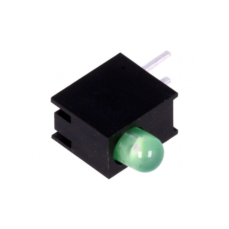 LED 3mm verde 20mA 80° 1,6÷2,6V în carcasă | Electronic-mag.ro | Componente Electronice