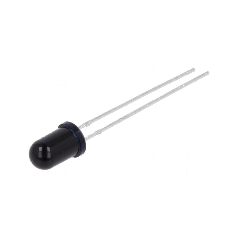 Fototranzistor 5mm 950nm 60V 38° Lentilă neagră 100mW | Electronic-mag.ro | Componente Electronice