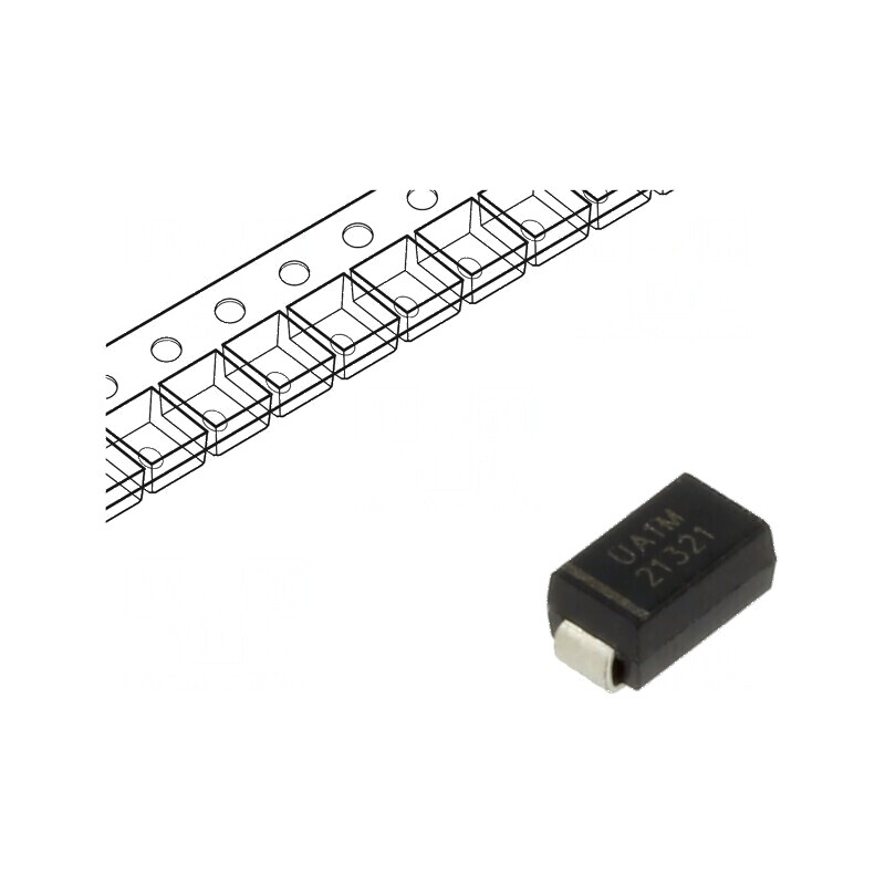 Diodă redresoare SMD 1kV 1A 75ns SMA Ufmax 1,7V Ir 3uA | Electronic-mag.ro | Componente Electronice