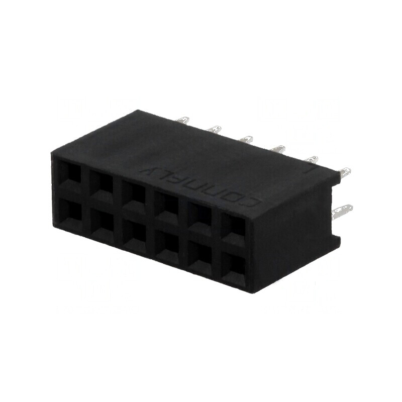 Conector şiruri pini soclu mamă 12 pini 2,54mm THT 2x6 | Electronic-mag.ro | Componente Electronice