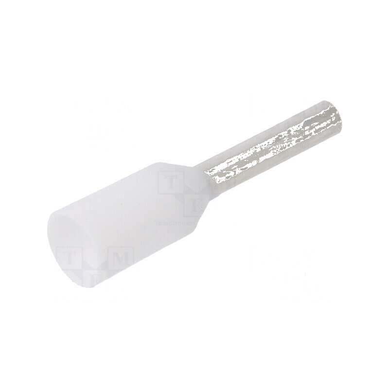 Vârf tub de capăt izolată 0,5mm2 6mm albă cositorit crimpat | Electronic-mag.ro | Componente Electronice
