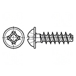 Şurub din oţel zincat 3,5x10 pentru plastic, cap buton Phillips PH2 | Electronic-mag.ro | Componente Electronice