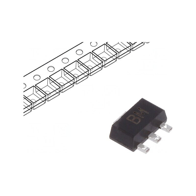 Tranzistor NPN bipolar 60V 1A 1W SOT89 | Electronic-mag.ro | Componente Electronice