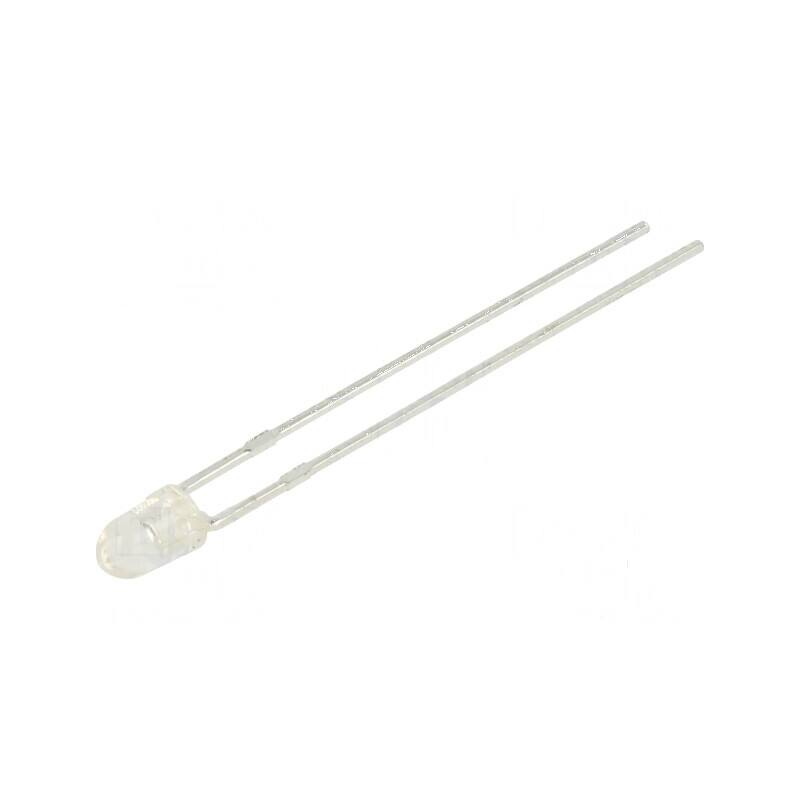 LED 3mm roșie 380-900mcd 34° convex | Electronic-mag.ro | Componente Electronice