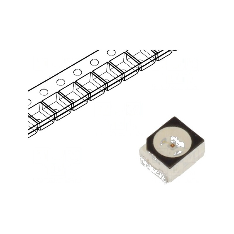 LED SMD 3528 PLCC2 roșie 1,5-3,8lm 450-1400mcd 3,4x3x2,1mm | Electronic-mag.ro | Componente Electronice