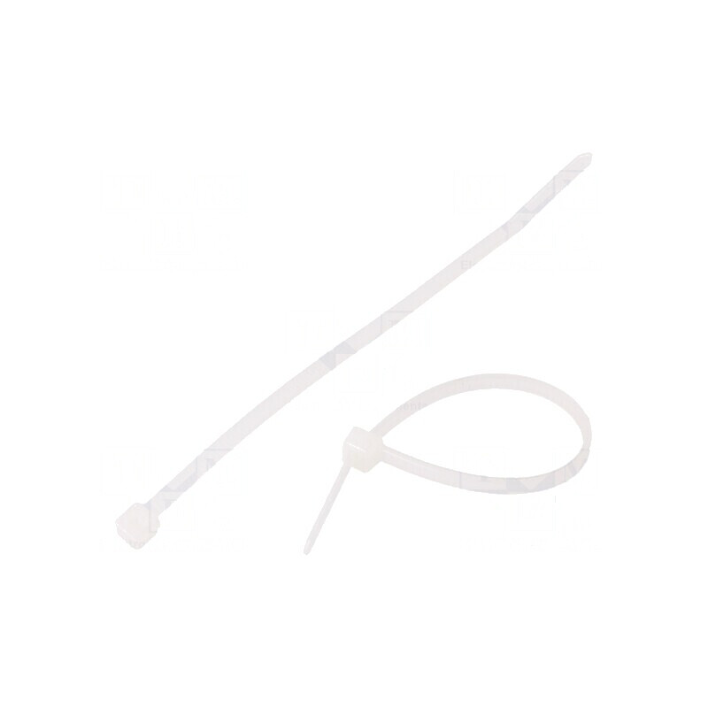 Colier de strângere poliamidă 100mm 2,5mm 80N naturală | Electronic-mag.ro | Componente Electronice