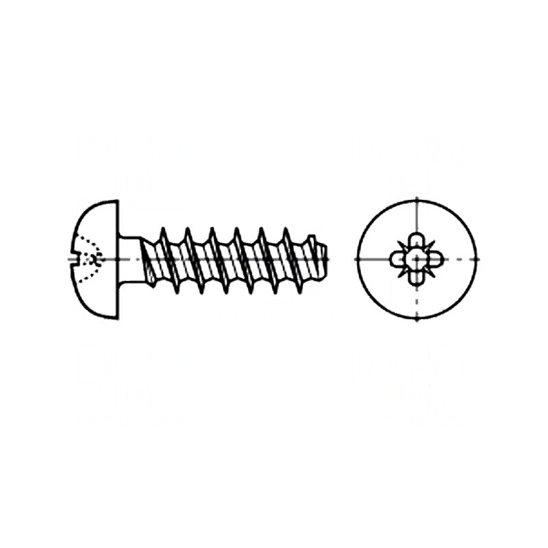 Şurub plastic 3,5x10 Cap rotund Pozidriv PZ2 oţel | Electronic-mag.ro | Componente Electronice