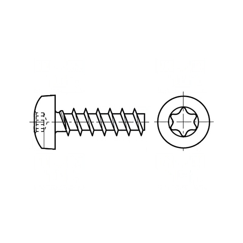 Şurub 3,5x14 Torx TX15 cu cap rotund din oţel călit, Øcap 7mm | Electronic-mag.ro | Componente Electronice