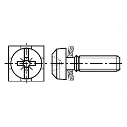 Şurub cu şaibă M3,5x6mm Pozidriv PZ2 oţel 0,6mm 0,8mm | Electronic-mag.ro | Componente Electronice
