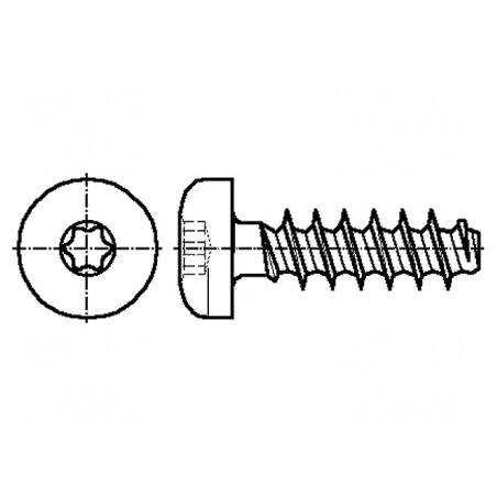 Şurub pentru plastic 4x10mm Cap rotund Torx PLUS 20IP oţel | Electronic-mag.ro | Componente Electronice
