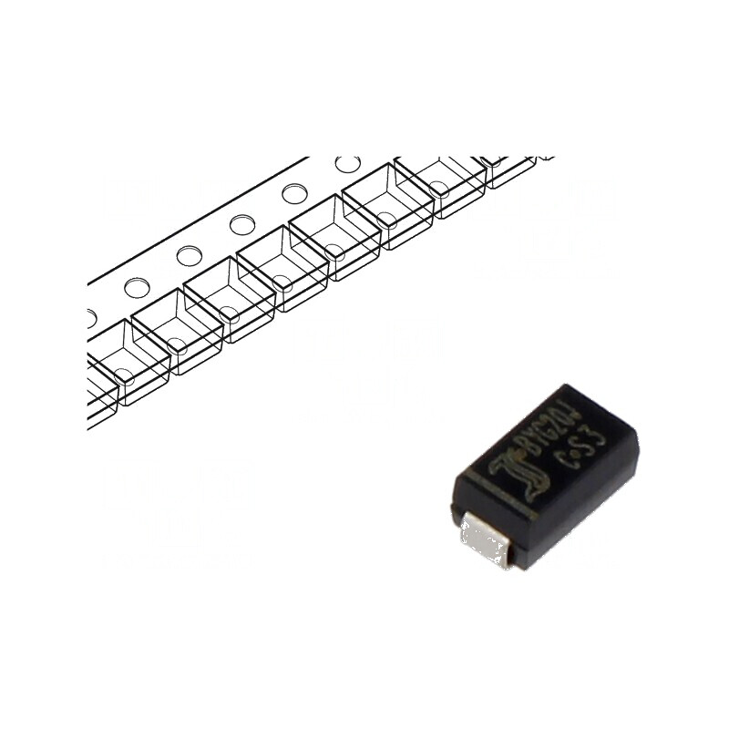 Diodă redresoare SMD 600V 1,5A 75ns SMA Ufmax 1,4V Ifsm 27A | Electronic-mag.ro | Componente Electronice
