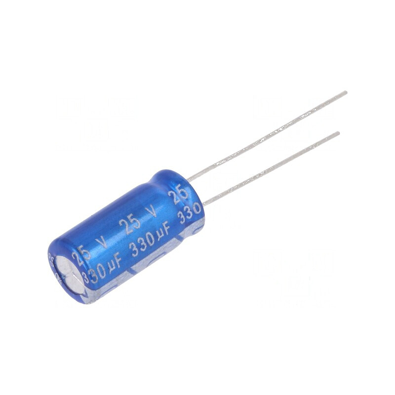 Condensator electrolitic THT 330uF 25VDC Ø8x16mm ±20% 7000h | Electronic-mag.ro | Componente Electronice