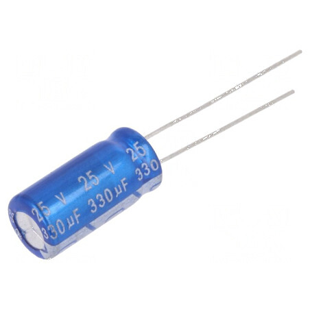 Condensator electrolitic THT 330uF 25VDC Ø8x16mm ±20% 7000h | Electronic-mag.ro | Componente Electronice