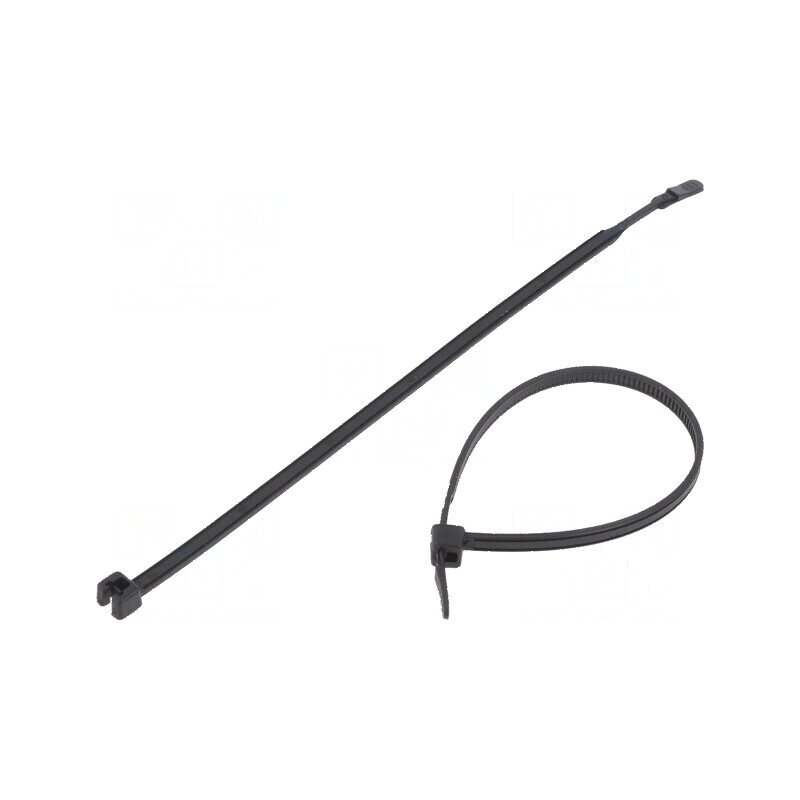 Colier de strângere poliamidă L: 160mm W: 3,6mm 130N negru | Electronic-mag.ro | Componente Electronice