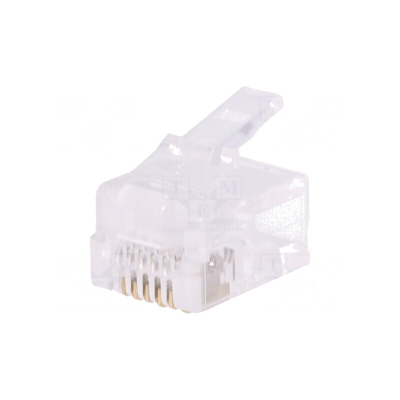 Conector RJ12 6 pini neecranați aurit 6p6c | Electronic-mag.ro | Componente Electronice