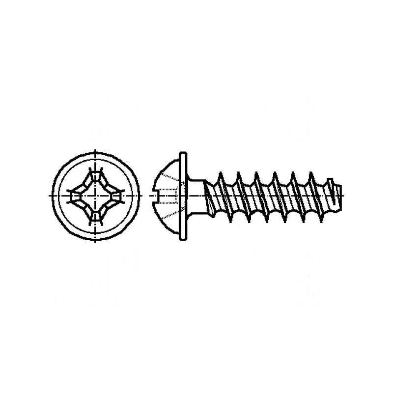 Şurub pentru plastic 3x10 mm cu cap buton Phillips PH2 din oţel zincat | Electronic-mag.ro | Componente Electronice
