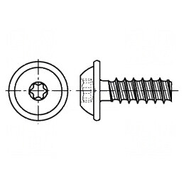 Şurub pentru plastic cu flanşă 3x16 Torx TX10 din oţel | Electronic-mag.ro | Componente Electronice