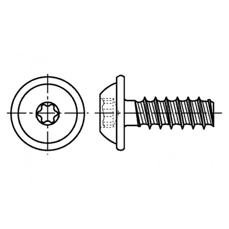 Şurub pentru plastic cu flanşă 3x16 Torx TX10 din oţel | Electronic-mag.ro | Componente Electronice