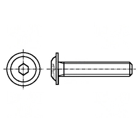 Şurub cu flanşă M4x6mm, Cap buton imbus HEX 2,5mm, Oţel | Electronic-mag.ro | Componente Electronice
