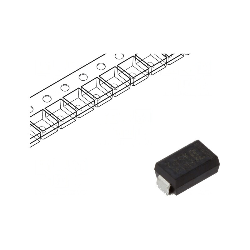 Diodă redresoare SMD 1kV 1A 75ns SMA Ufmax 1,7V Ifsm 30A | Electronic-mag.ro | Componente Electronice
