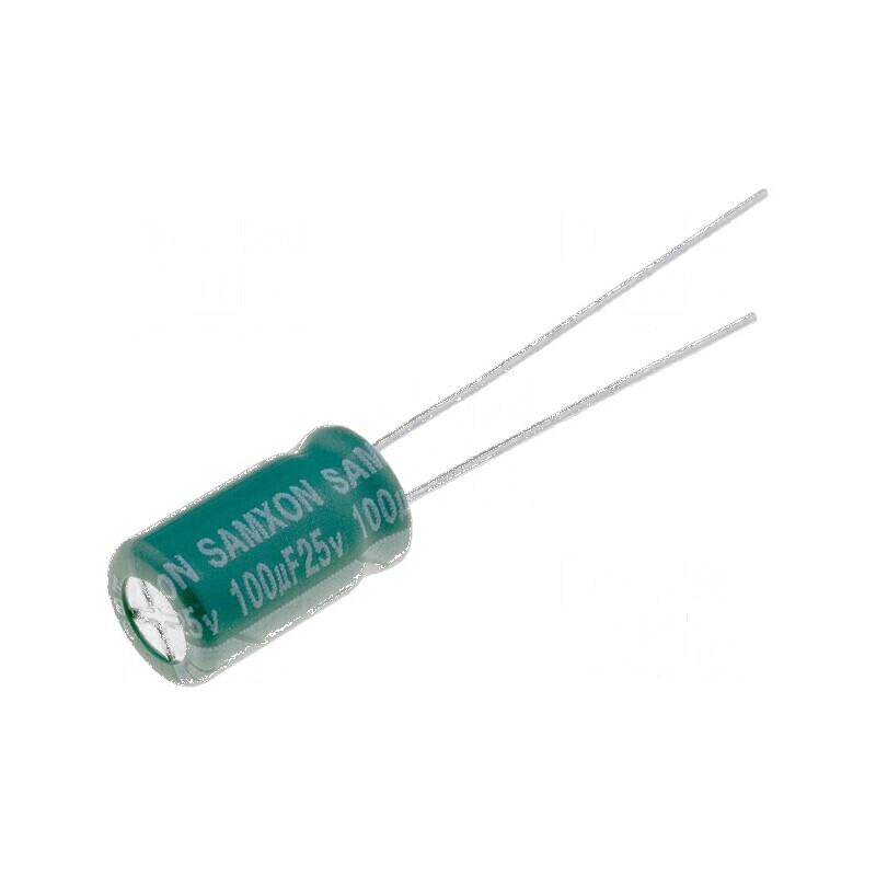 Condensator electrolitic low ESR 100uF 25VDC THT Ø6,3x11mm | Electronic-mag.ro | Componente Electronice