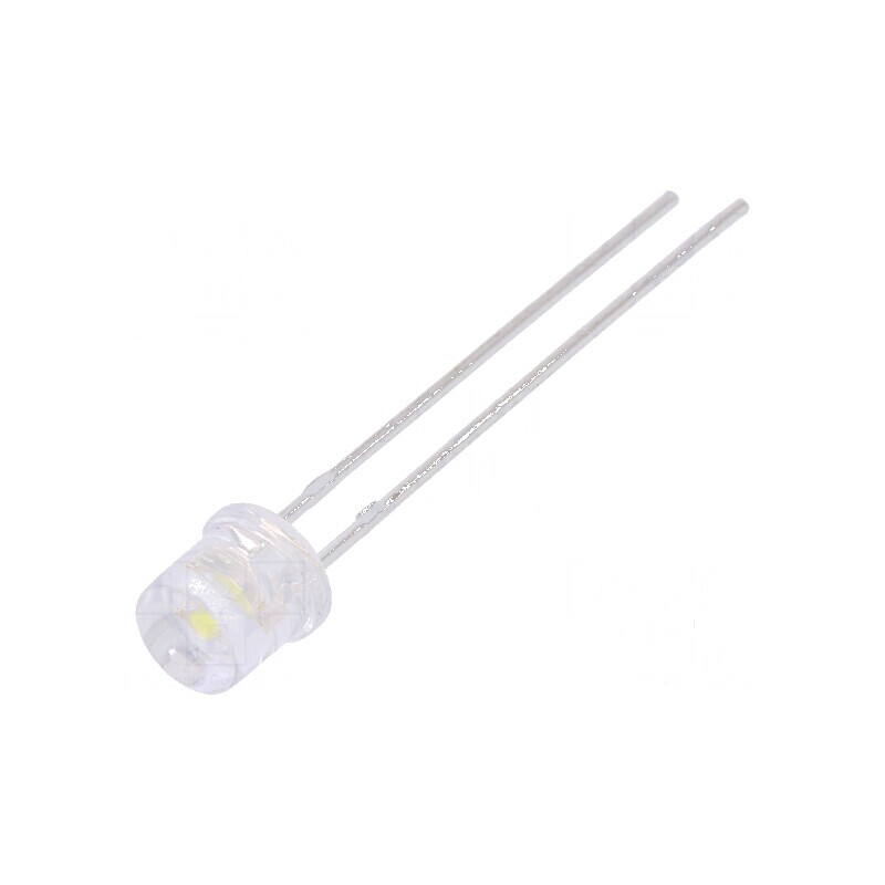 LED 5mm alb rece 1000-1700mcd 100° plat | Electronic-mag.ro | Componente Electronice