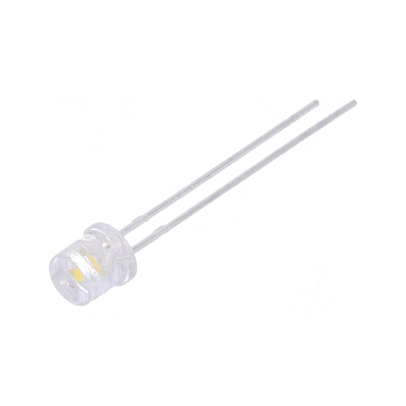 LED 5mm alb neutru 1000-1700mcd 100° plat | Electronic-mag.ro | Componente Electronice