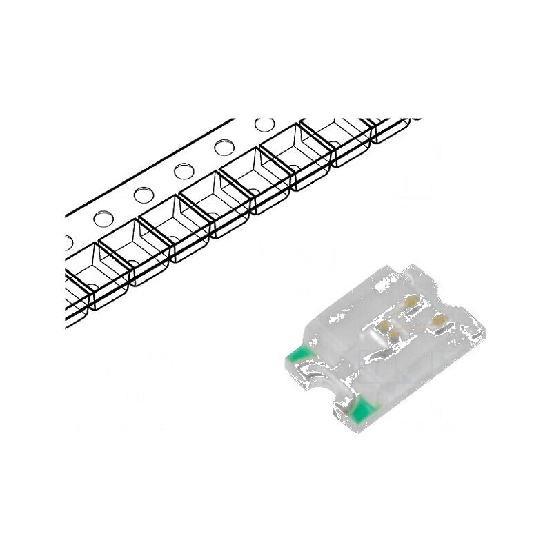 LED SMD 0805 Verde 600-800mcd 2x1,25x0,68mm 120° 20mA | Electronic-mag.ro | Componente Electronice