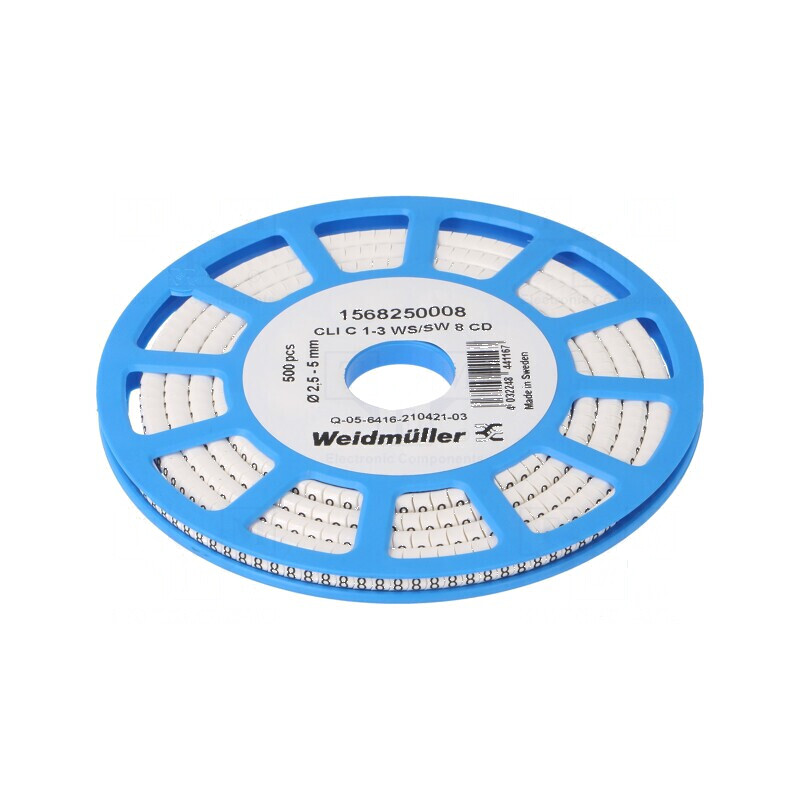 Markere Marcaj PVC Albă 8 bucăți 2,5÷5mm -30÷80°C | Electronic-mag.ro | Componente Electronice
