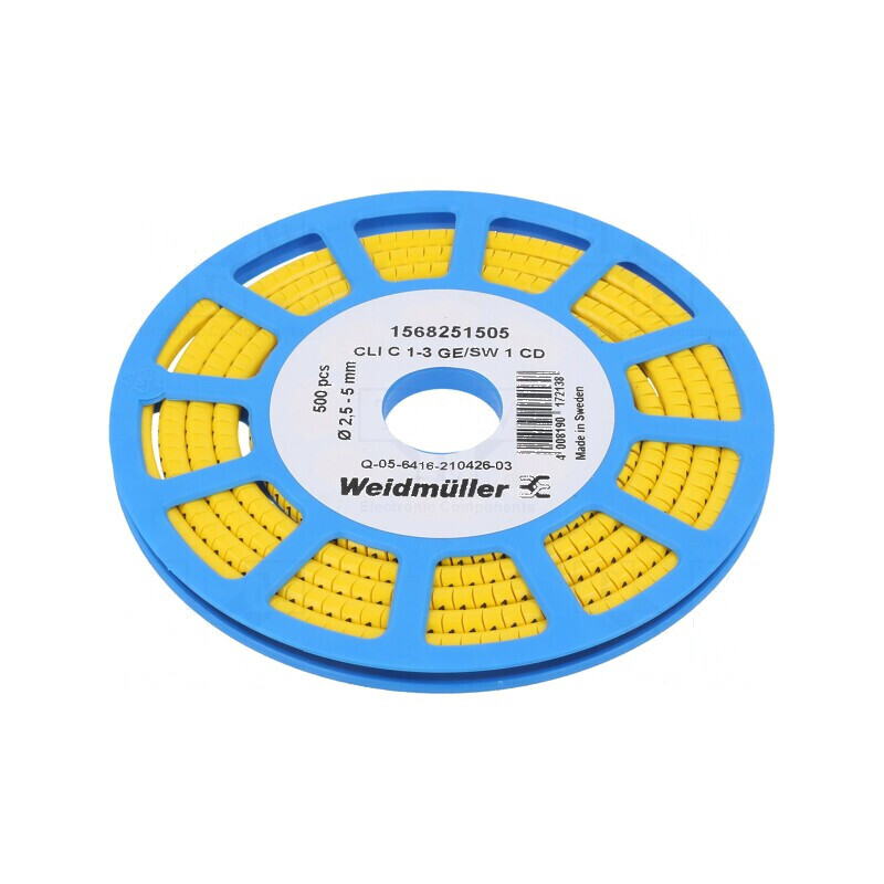 Markere Marcaj PVC galben 1 2,5÷5mm -30÷80°C | Electronic-mag.ro | Componente Electronice