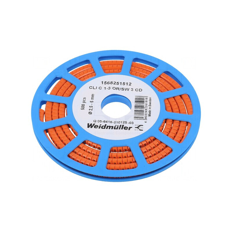 Markere Marcaj PVC Portocalie 3 2,5÷5mm -30÷80°C | Electronic-mag.ro | Componente Electronice