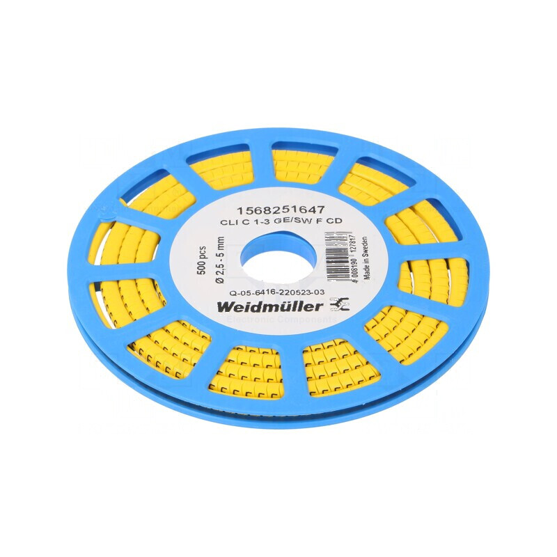 Marker de marcaj PVC galben 2,5-5mm -30 până la 80°C | Electronic-mag.ro | Componente Electronice