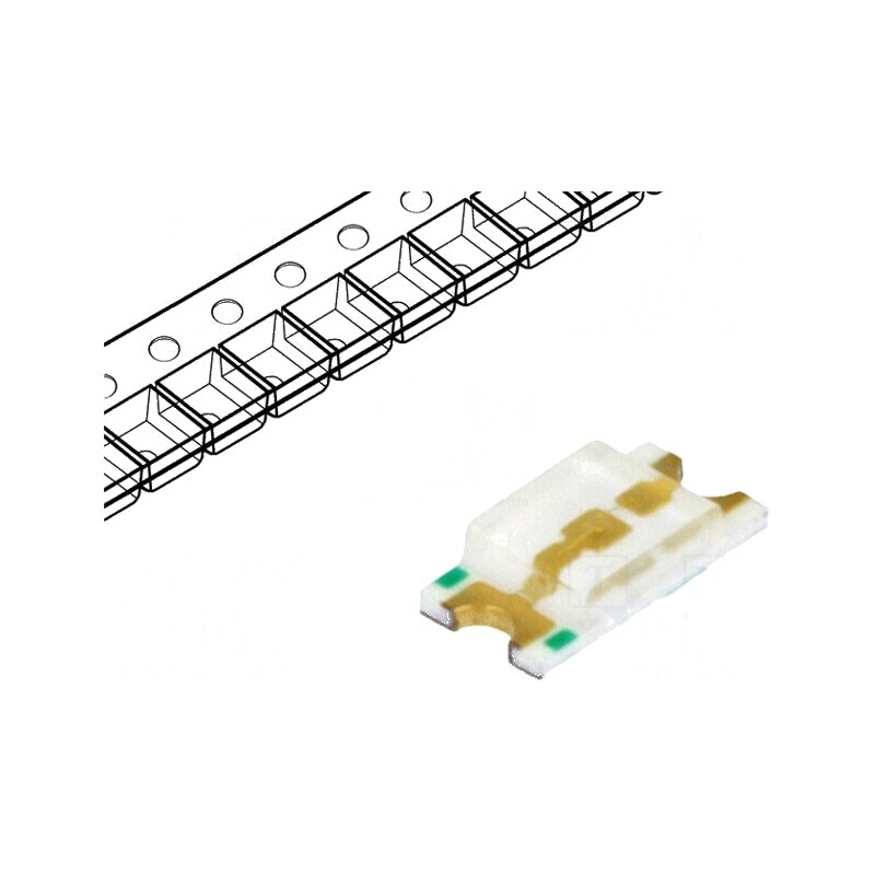 LED SMD 1206 galben 48-130mcd 3,2x1,6x0,7mm 120° 20mA | Electronic-mag.ro | Componente Electronice