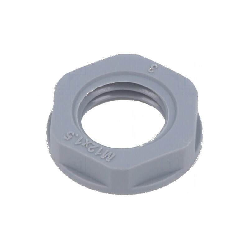 Piuliță M12 poliamidă 18mm gri - filet metric, pas 1,5 | Electronic-mag.ro | Componente Electronice