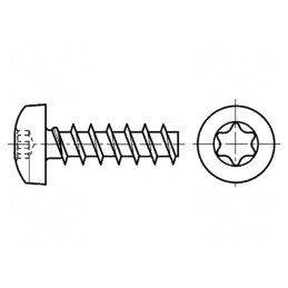 Şurub 3,5x10 Torx® TX15 cu cap rotund din oţel călit, Øcap 7mm | Electronic-mag.ro | Componente Electronice