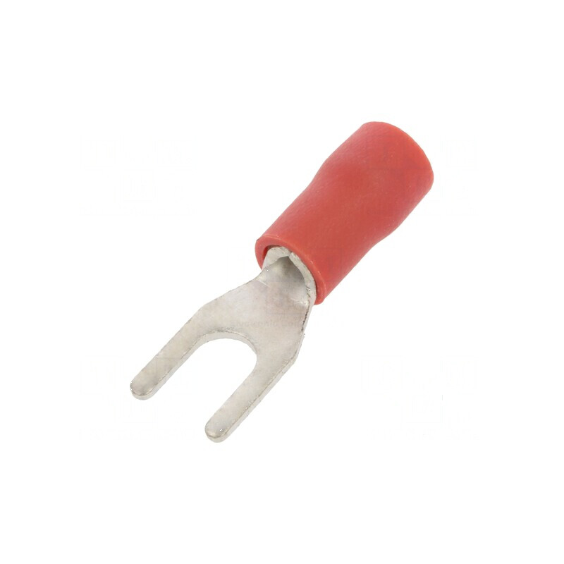 Furcă M3,5 Ø3,7mm 0,25-1,5mm² crimpată pe cablu izolată | Electronic-mag.ro | Componente Electronice