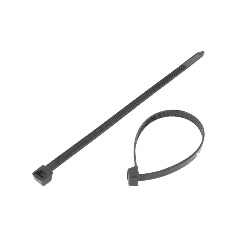 Colier de strângere poliamidă 200mm negru 550N | Electronic-mag.ro | Componente Electronice