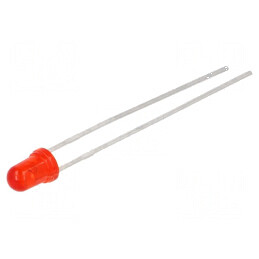 LED 3mm roșie 1500-3200mcd 45° convex 2-2,4V | Electronic-mag.ro | Componente Electronice